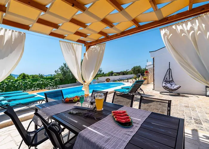 Ferienhaus My Dalmatia - Elia With Private Pool And Panoramic Sea View Zadar